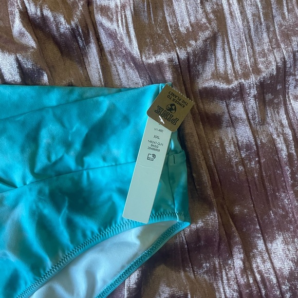 V Crossover High Waist Bikini Bottom - XXL Blue Tie Dye - Picture 3 of 4